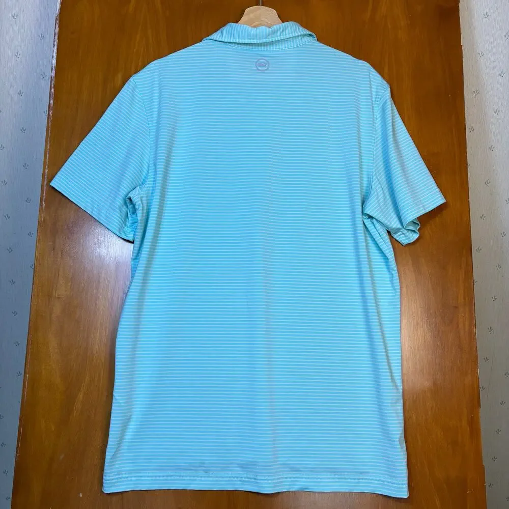 Vineyard Vines Performance Golf Bradley Stripe Sankaty Polo Medium Preppy Travel